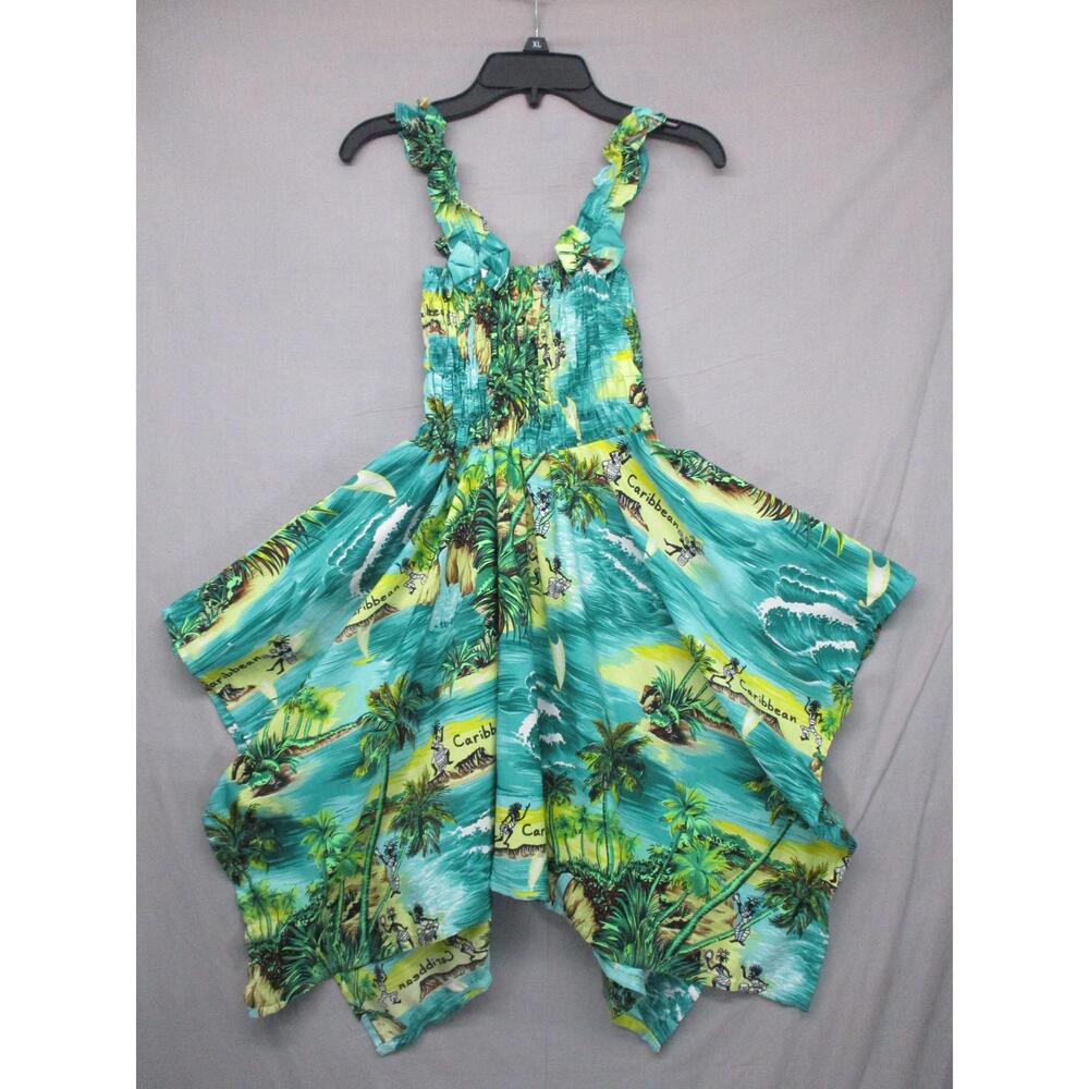 Rima Beachwear Caribbean Print Hank Hem Sundress Womens Size 6-10 YRS - Picture 2 of 11